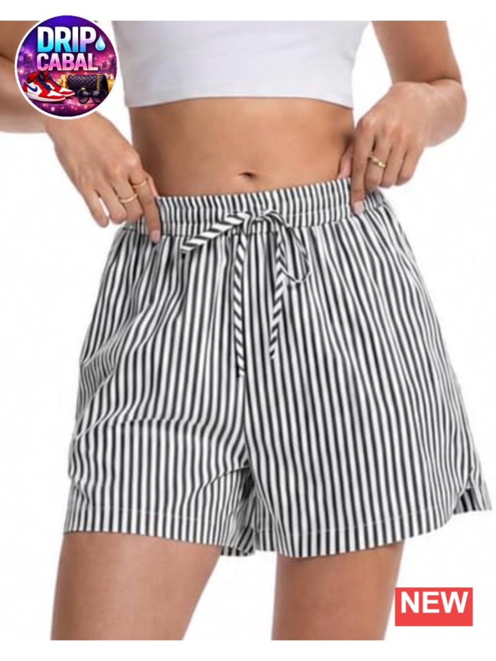 Women's Cotton Boxer Shorts Striped Drawstring Lounge Sleep Pajama Bottoms